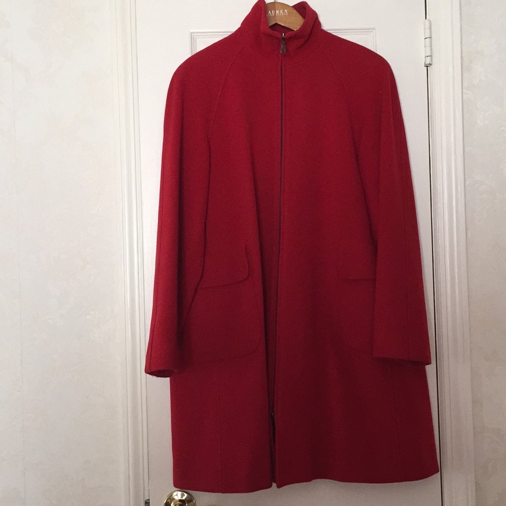 Red anne klein coat